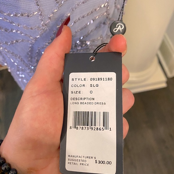 COPY - NEW Adrianna Papell Silver Beaded Gown - Picture 4 of 10